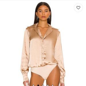 L'Academie Raquel Bodysuit in Champagne.Size S